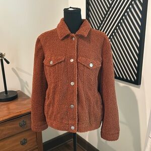 Nordstrom BP cinnamon teddy trucker jacket large